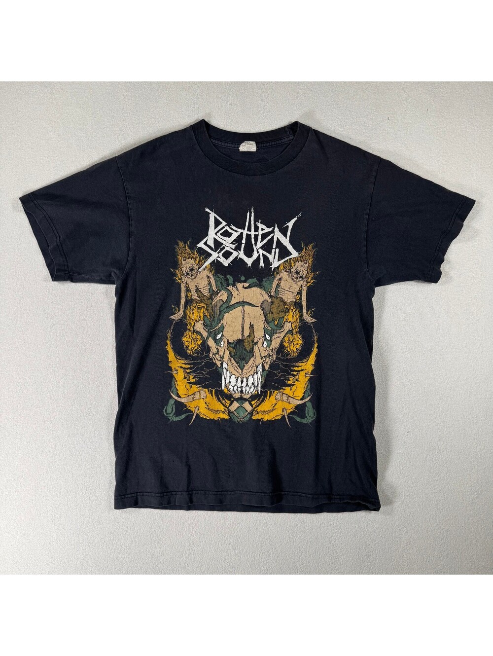 Y2K Rotten Sound Apocalypse Graphic Death Metal Band T Shirt SZ M